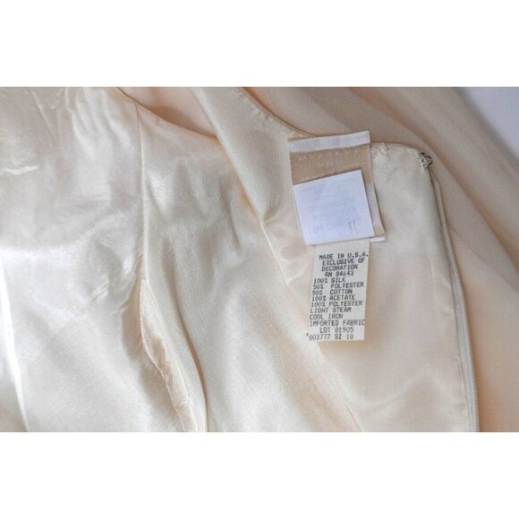 Watters Ivory Bridal Wedding Dress Gown Full Length Sleeveless Silk Sz 10 READ - Picture 9 of 15